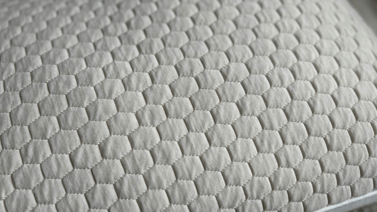 Close-up of shredded memory foam.